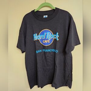VTG Hard Rock Cafe San Franscisco Single Stitch Cotton T Shirt Top L Black USA